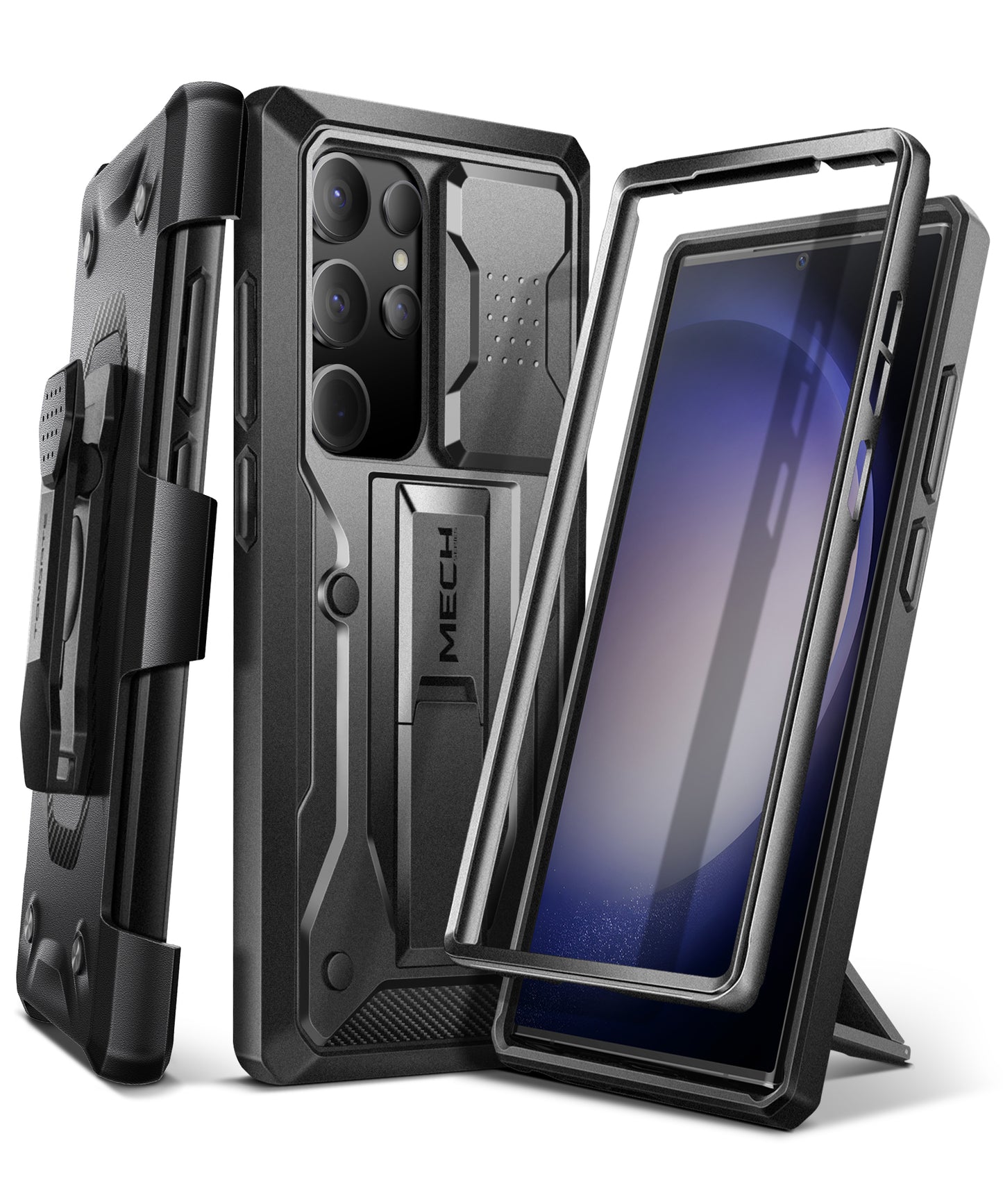 Samsung Galaxy S23 Ultra Case with Sliding Camera Cover, [with Front Frame] Dual Layer Military Grade Protection Belt-Clip & Kickstand Phone Case for Galaxy S23 Ultra